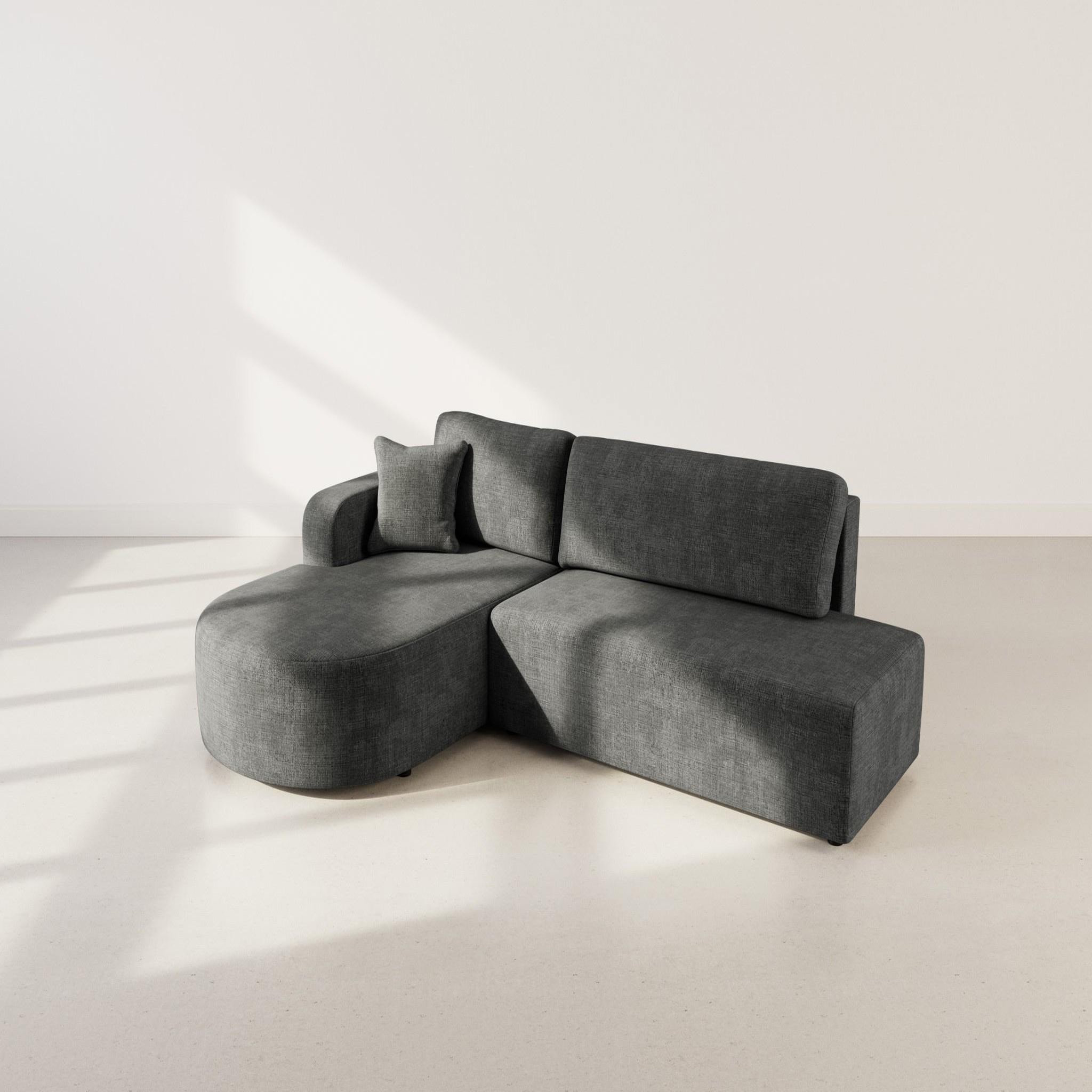 Voir la diapositive 6 : BEST MOBILIER Miro - canapé d'angle gauche 4 places convertible avec coffre en velours texturé