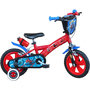 Voir la diapositive 1 : Marvel Vélo enfant - Modèle 12'' Spiderman pour enfant de 85/100 cm avec stabilisateurs - 2 freins - Plaque décorative avant - Porte bidon et roues à bâtons