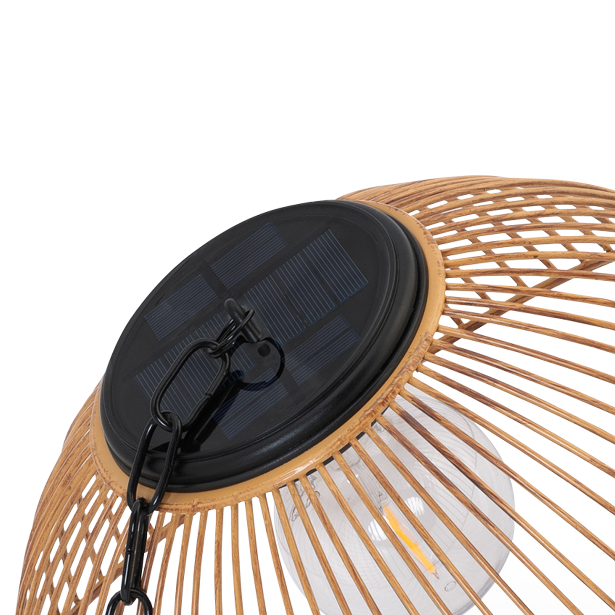 Voir la diapositive 3 : ID MARKET Lampe solaire extérieure SYDNEY suspension en métal effet rotin