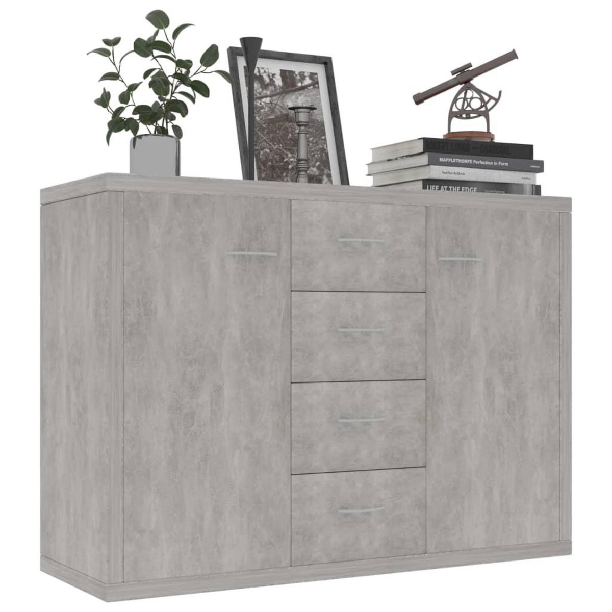 VIDAXL Buffet Gris beton 88x30x65 cm Bois d'ingenierie