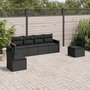 Voir la diapositive 1 : VIDAXL Salon de jardin 6 pcs avec coussins noir resine tressee