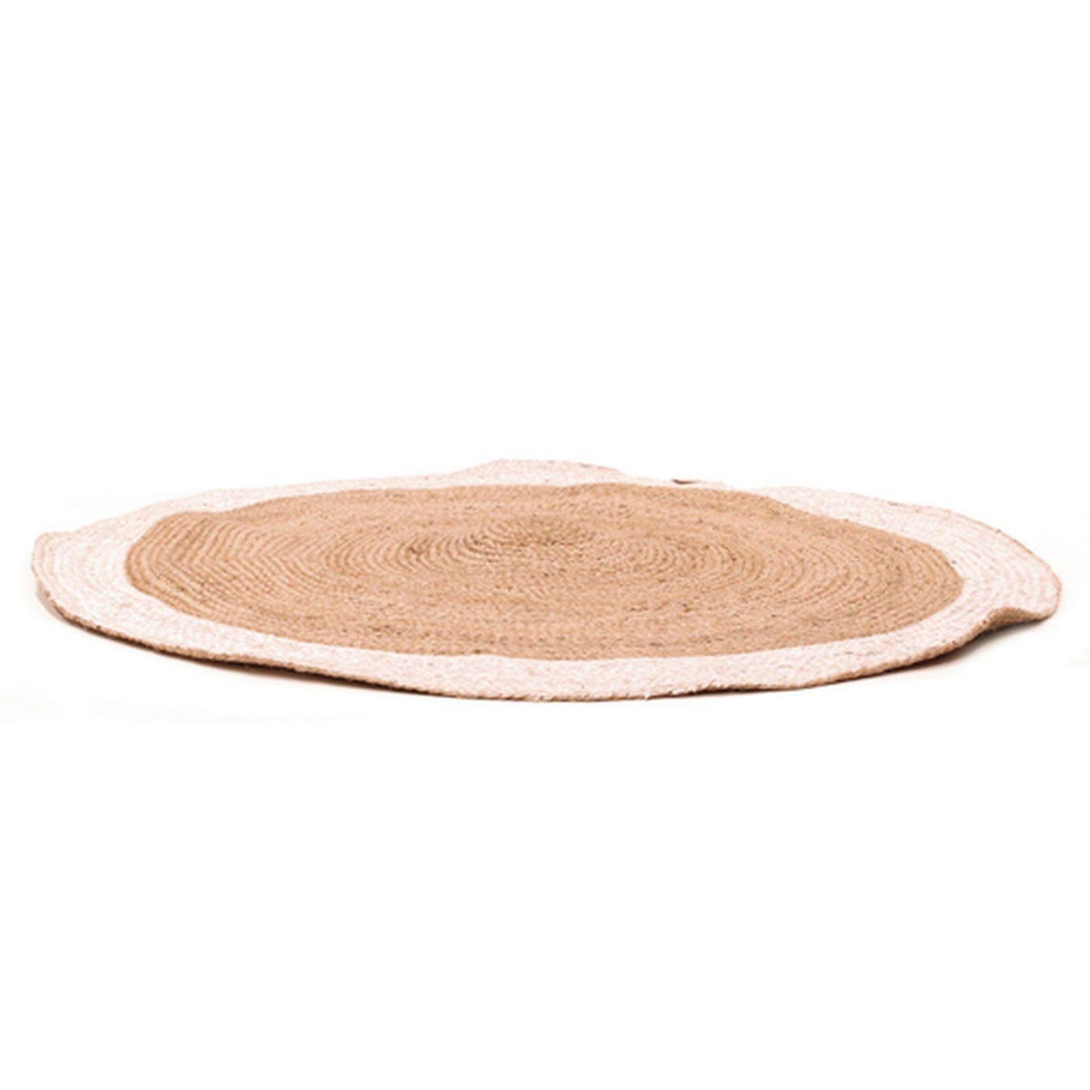 The Home Deco Factory Tapis rond en jute design bicolore Sophie