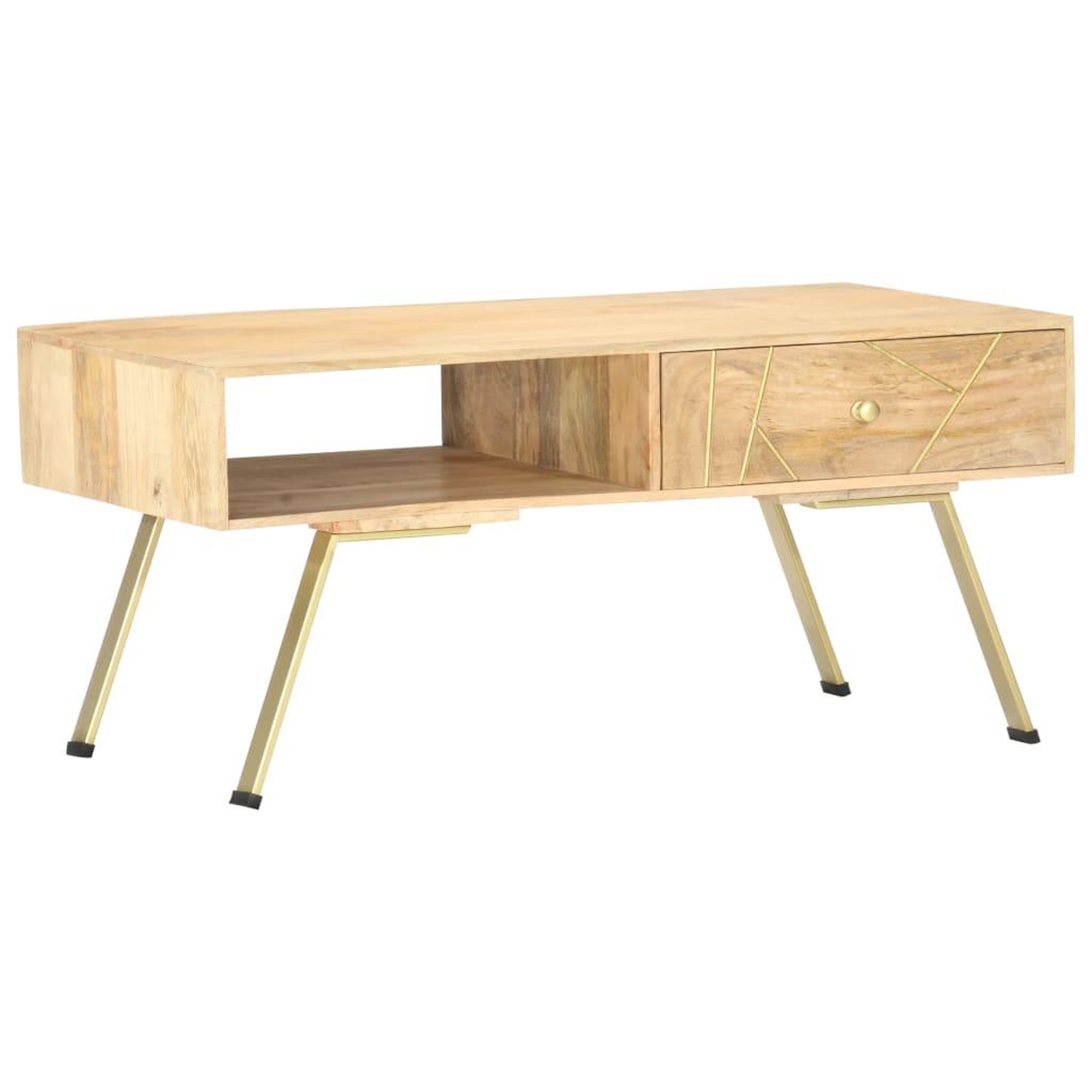 Voir la diapositive 1 : VIDAXL Table basse 95x50x42 cm bois de manguier massif