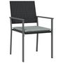 Voir la diapositive 3 : VIDAXL Chaises de jardin et coussins lot de 6 noir 54x62,5x89 cm rotin