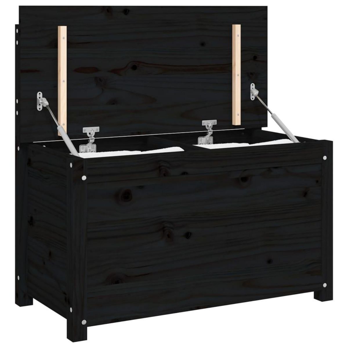 VIDAXL Banc Noir 80x41x77 cm Bois de pin massif
