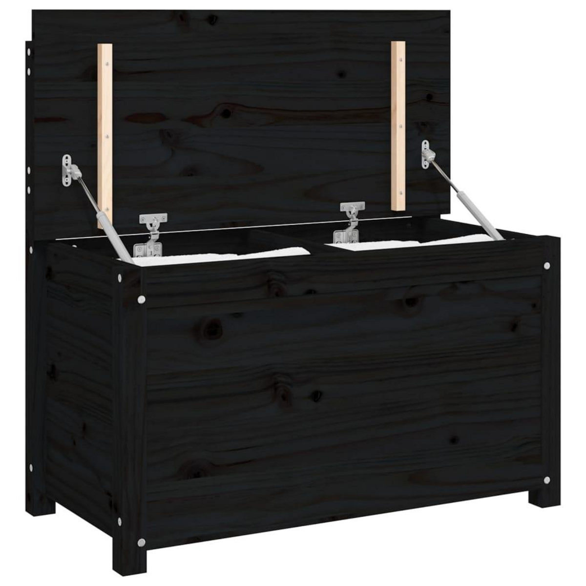 VIDAXL Banc Noir 80x41x77 cm Bois de pin massif
