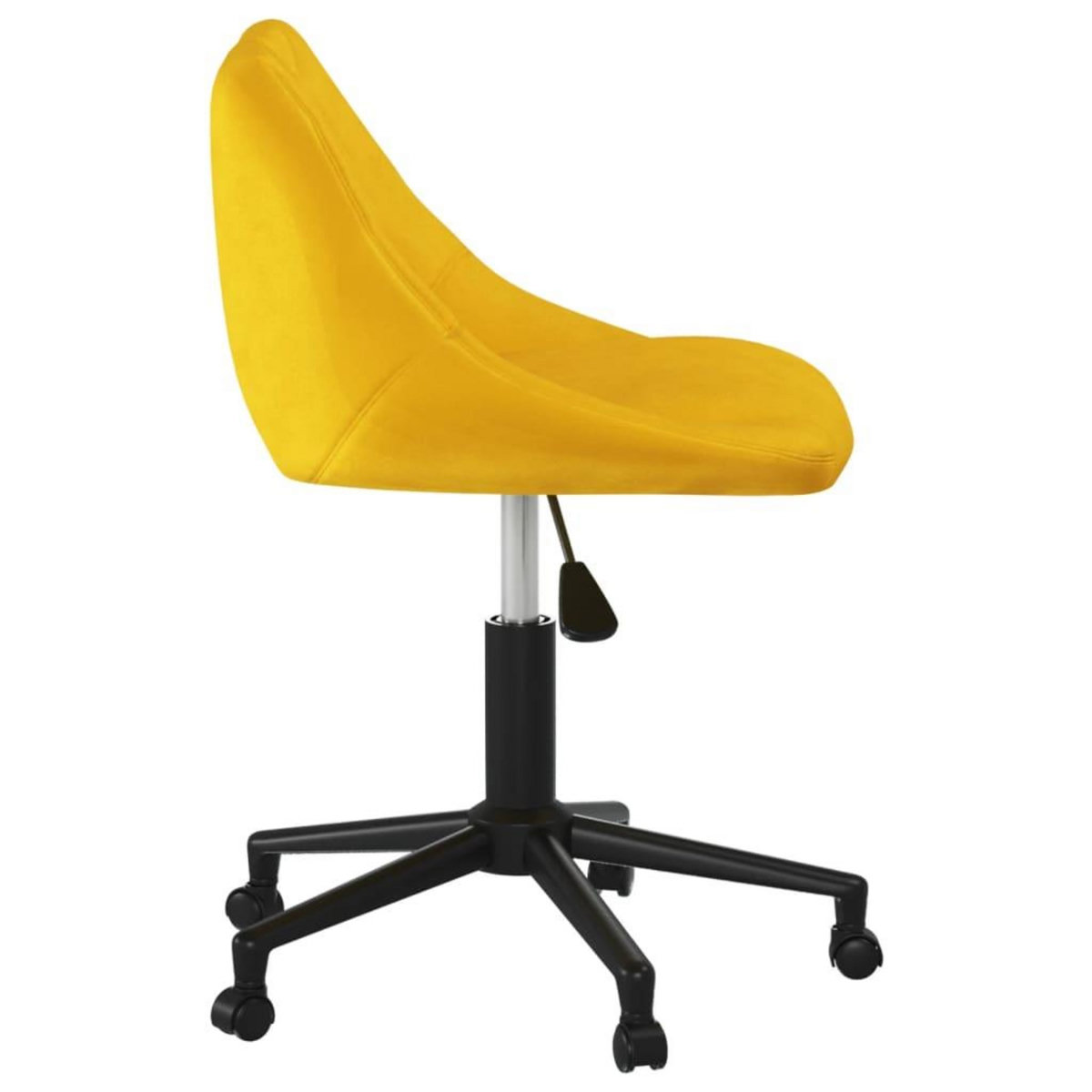 VIDAXL Chaise pivotante de bureau Jaune moutarde Velours