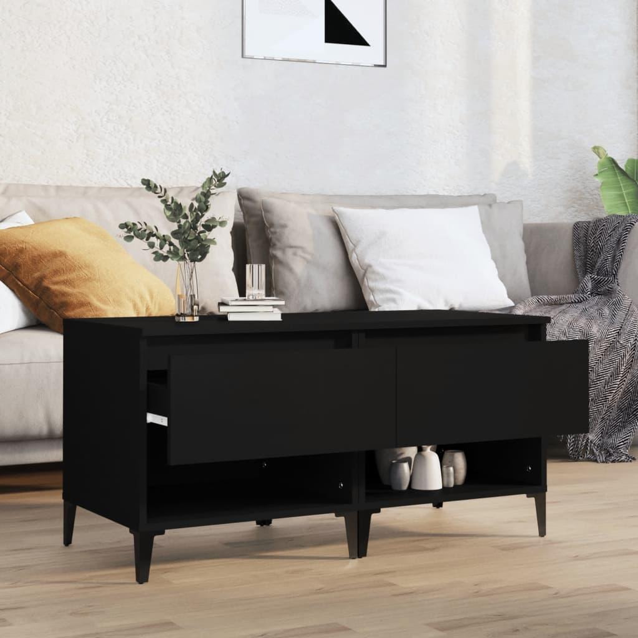 Voir la diapositive 3 : VIDAXL Tables d'appoint 2 pcs Noir 50x46x50 cm Bois d'ingenierie