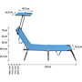 Voir la diapositive 4 : Habitat et Jardin Bain de soleil pliable  Lazy  - Avec pare soleil - Bleu