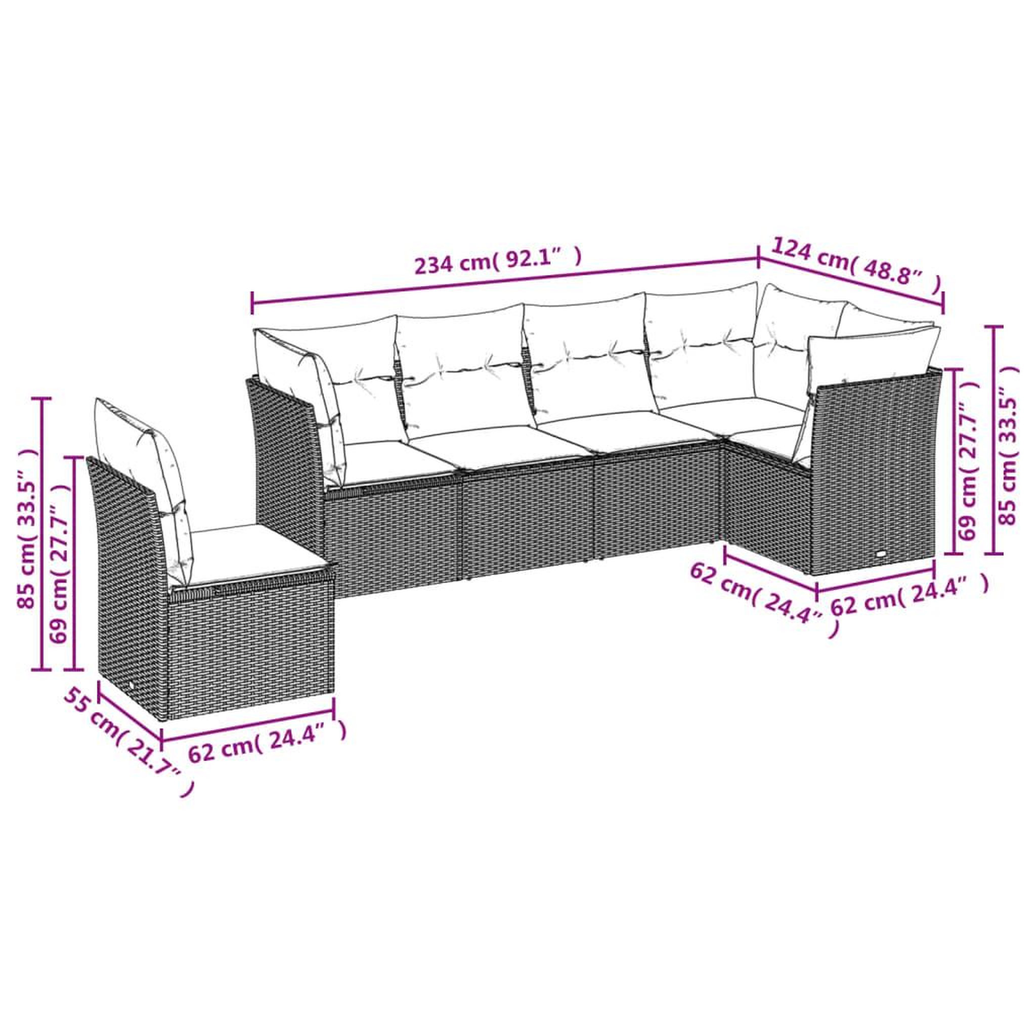 Voir la diapositive 4 : VIDAXL Salon de jardin avec coussins 6 pcs beige resine tressee