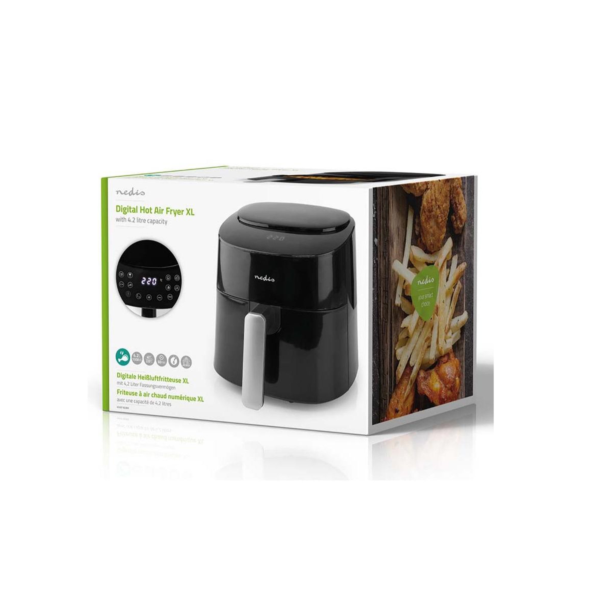 Voir la diapositive 4 : NEDIS Friteuse sans huile 4.2l 1300w noir - KAAF160BK