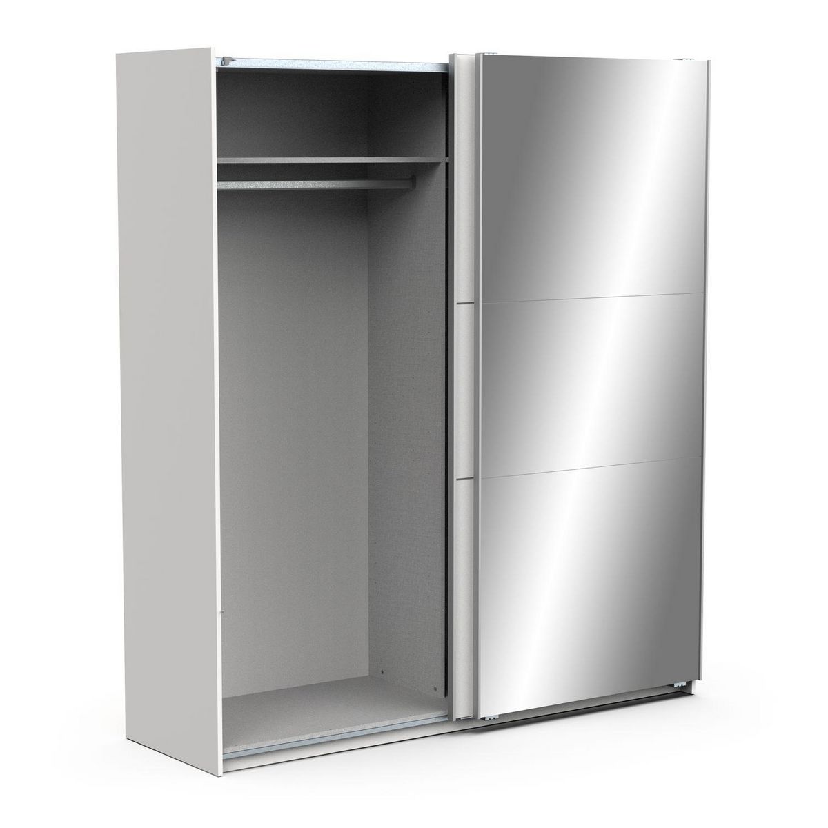 Armoire 2 portes coulissantes 1 miroir L180 cm THIBAULT