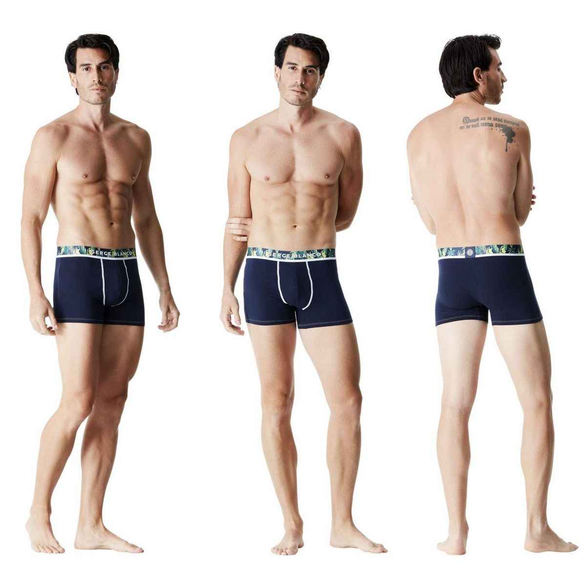 SERGE BLANCO Lot de 6 boxers homme ceinture sublimation Serge Blanco