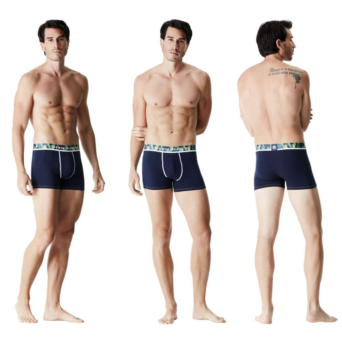 SERGE BLANCO Lot de 6 boxers homme ceinture sublimation Serge Blanco