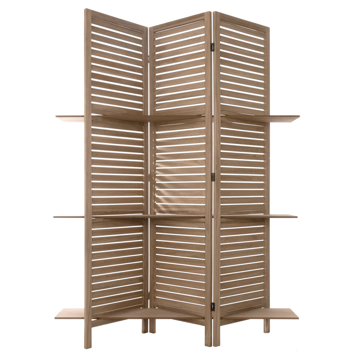 ATMOSPHERA Paravent en bois  3 étagères L120cm EVE