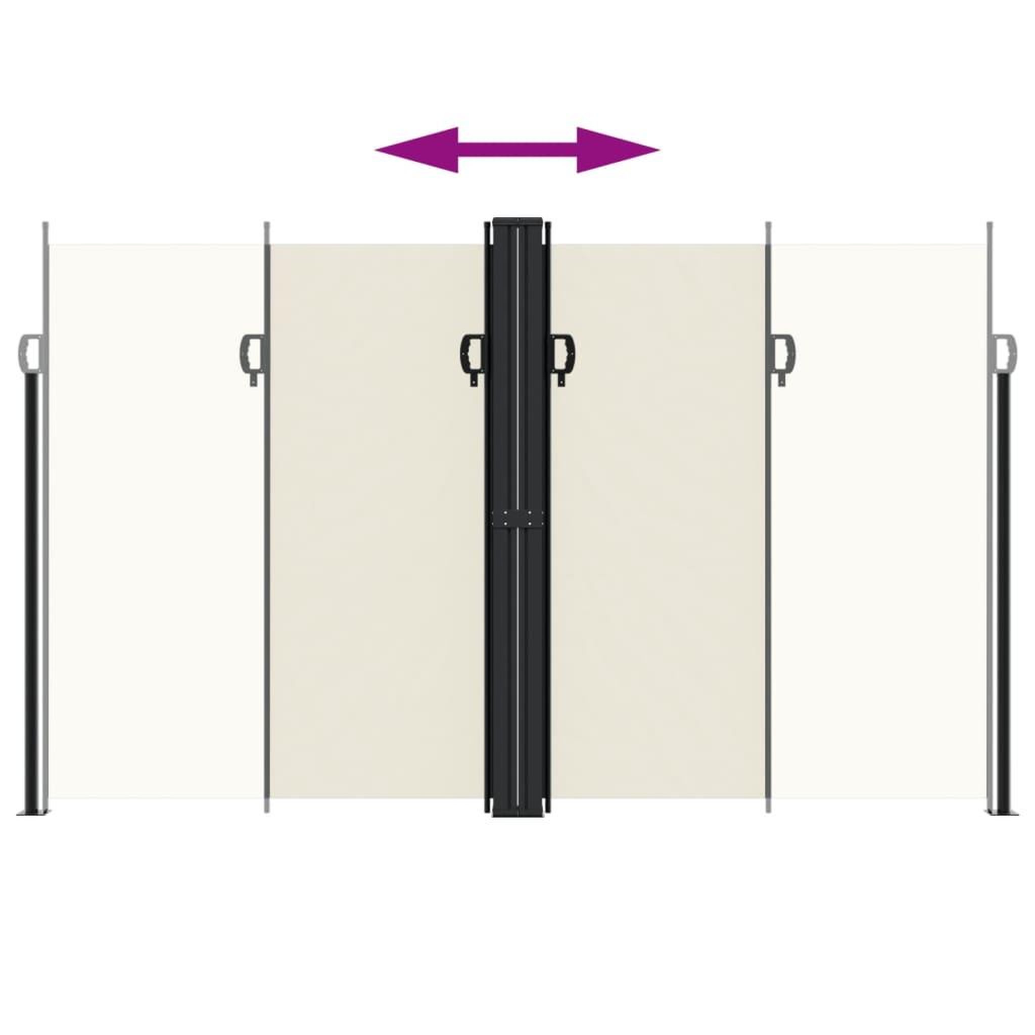 Voir la diapositive 5 : VIDAXL Auvent lateral retractable creme 200x1000 cm
