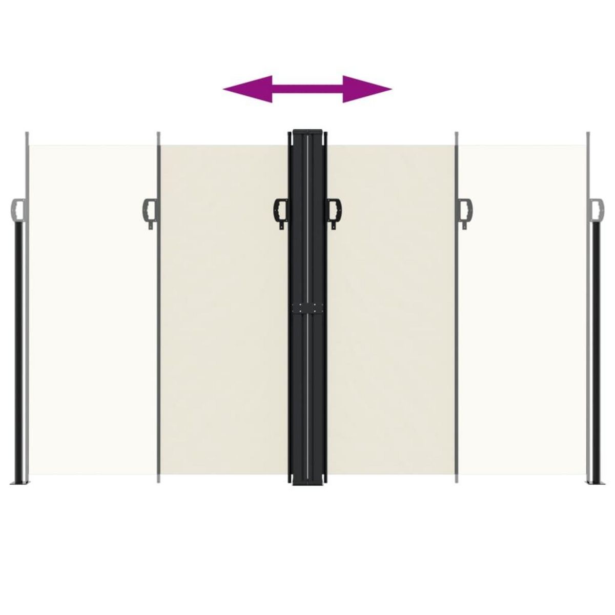 VIDAXL Auvent lateral retractable creme 200x1000 cm