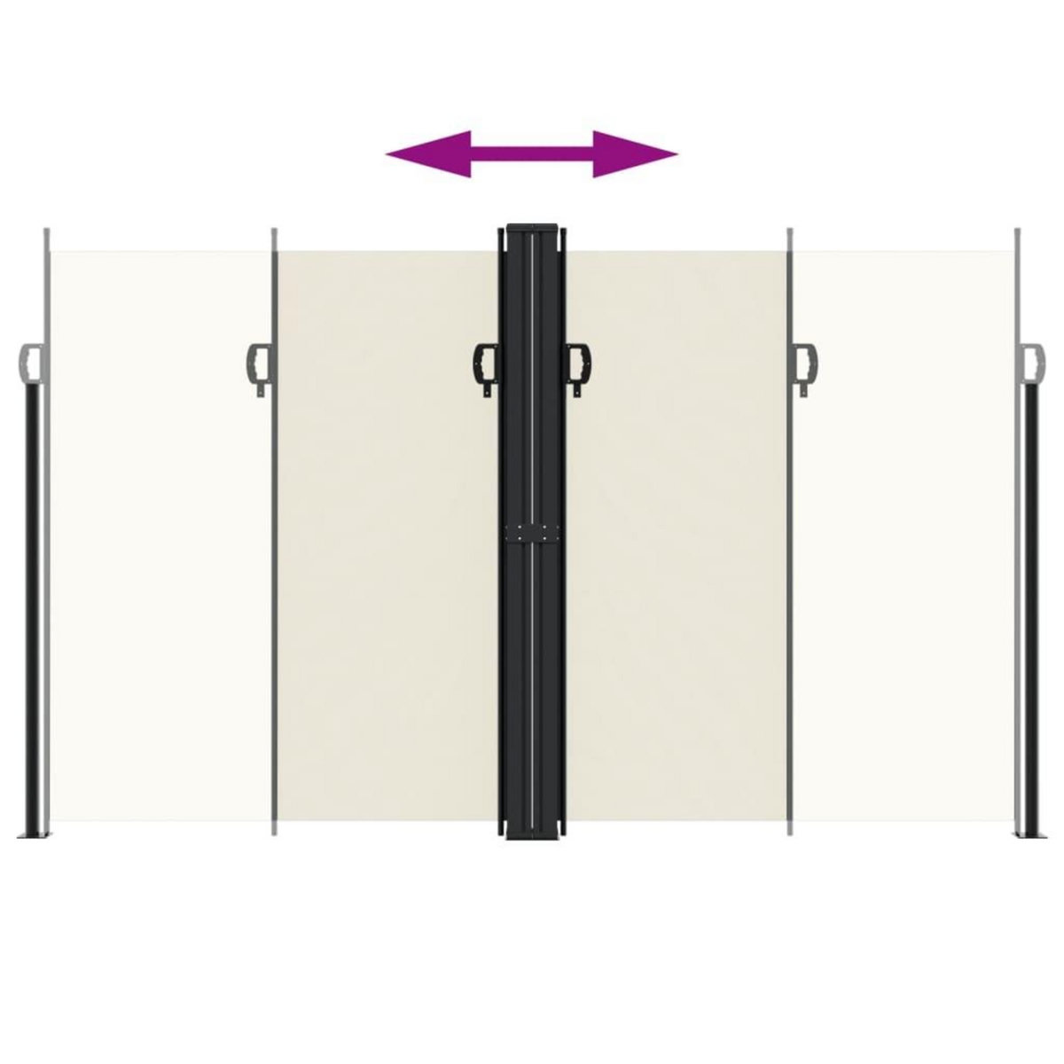 VIDAXL Auvent lateral retractable creme 200x1000 cm