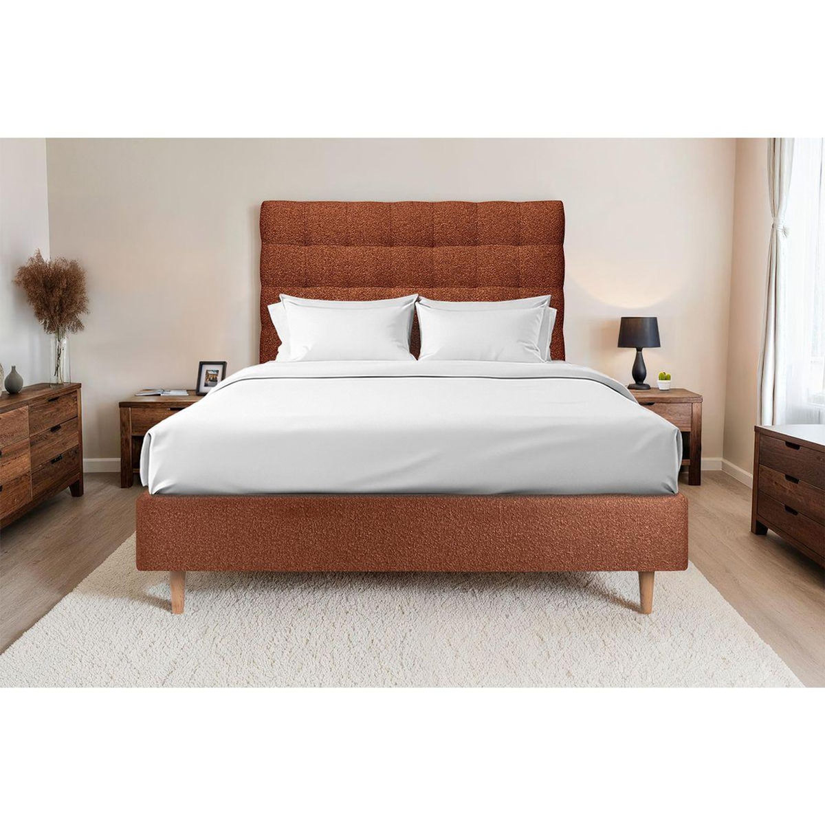 Sommeil de Plomb Tete de lit Capitonnée Bouclette  - Ep 10 cm rembourré