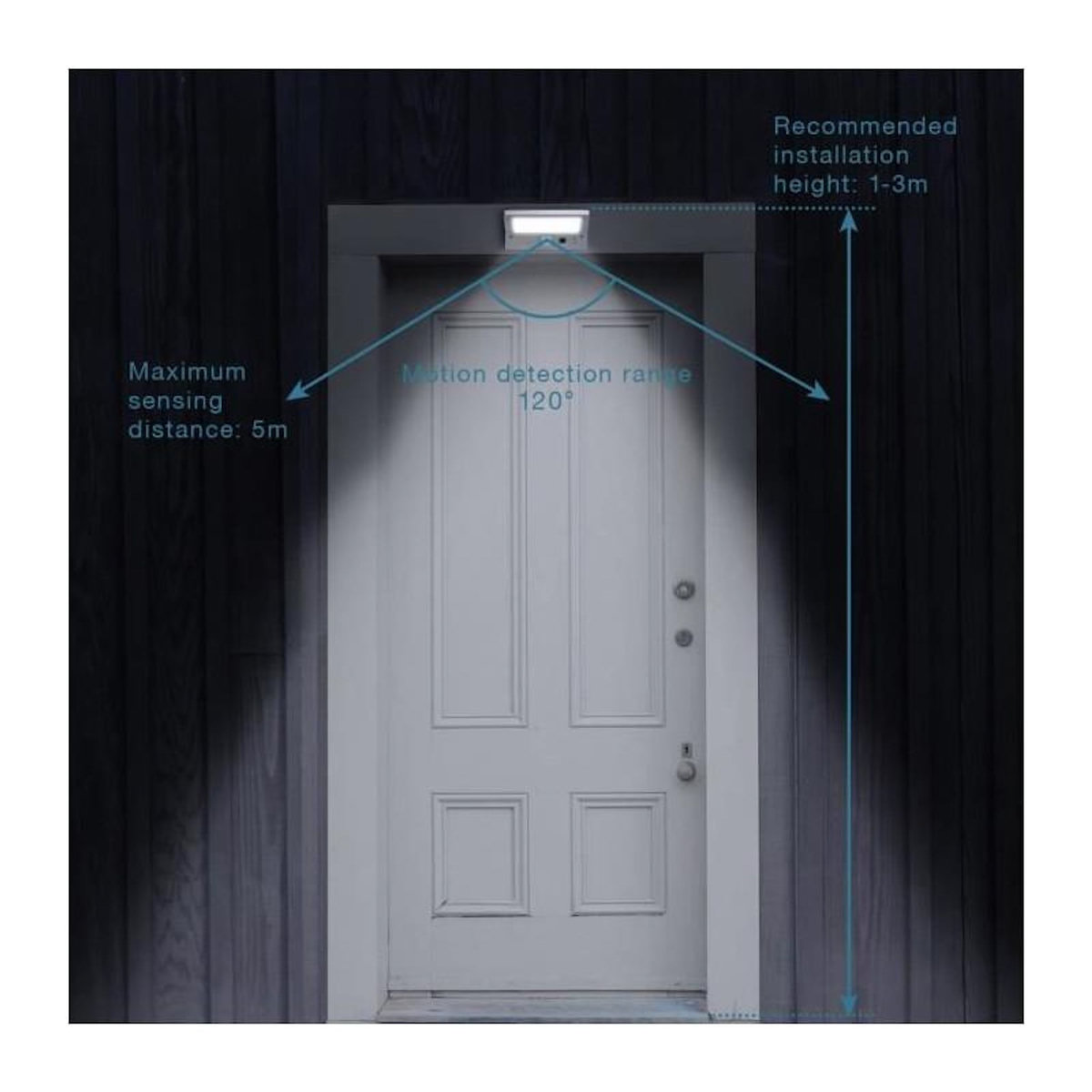 LUMI JARDIN LUMISKY Spot solaire mural extérieur étanche avec détecteur - 21 LEDs - 330 Lm - Pivotante a 120°C