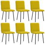 VIDAXL Chaises a manger lot de 6 jaune velours