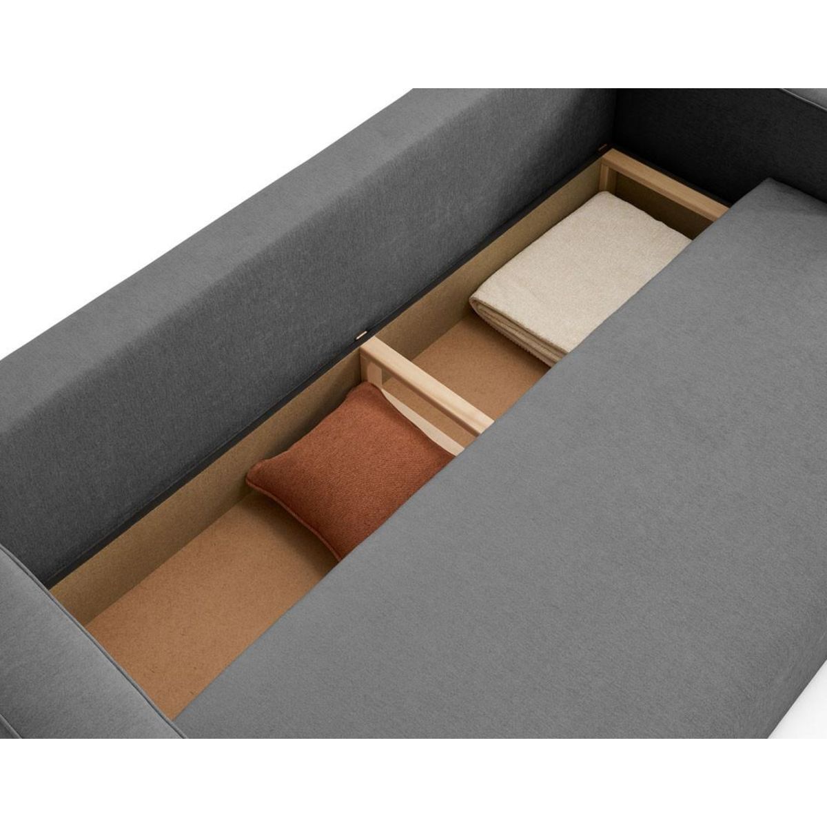 BEST MOBILIER Topaze - canapé 3 places - convertible avec coffre - en tissu