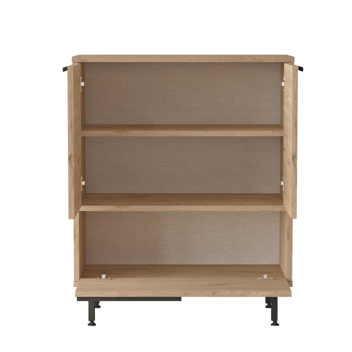 CONCEPT USINE Meuble à chaussures à 3 portes couleur noyer ABIO