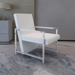 VIDAXL Fauteuil avec pieds chromes Blanc Similicuir