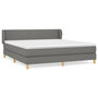 Voir la diapositive 2 : VIDAXL Sommier a lattes de lit avec matelas Gris fonce 180x200cm Tissu