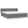 Voir la diapositive 2 : VIDAXL Sommier a lattes de lit avec matelas Gris fonce 180x200cm Tissu