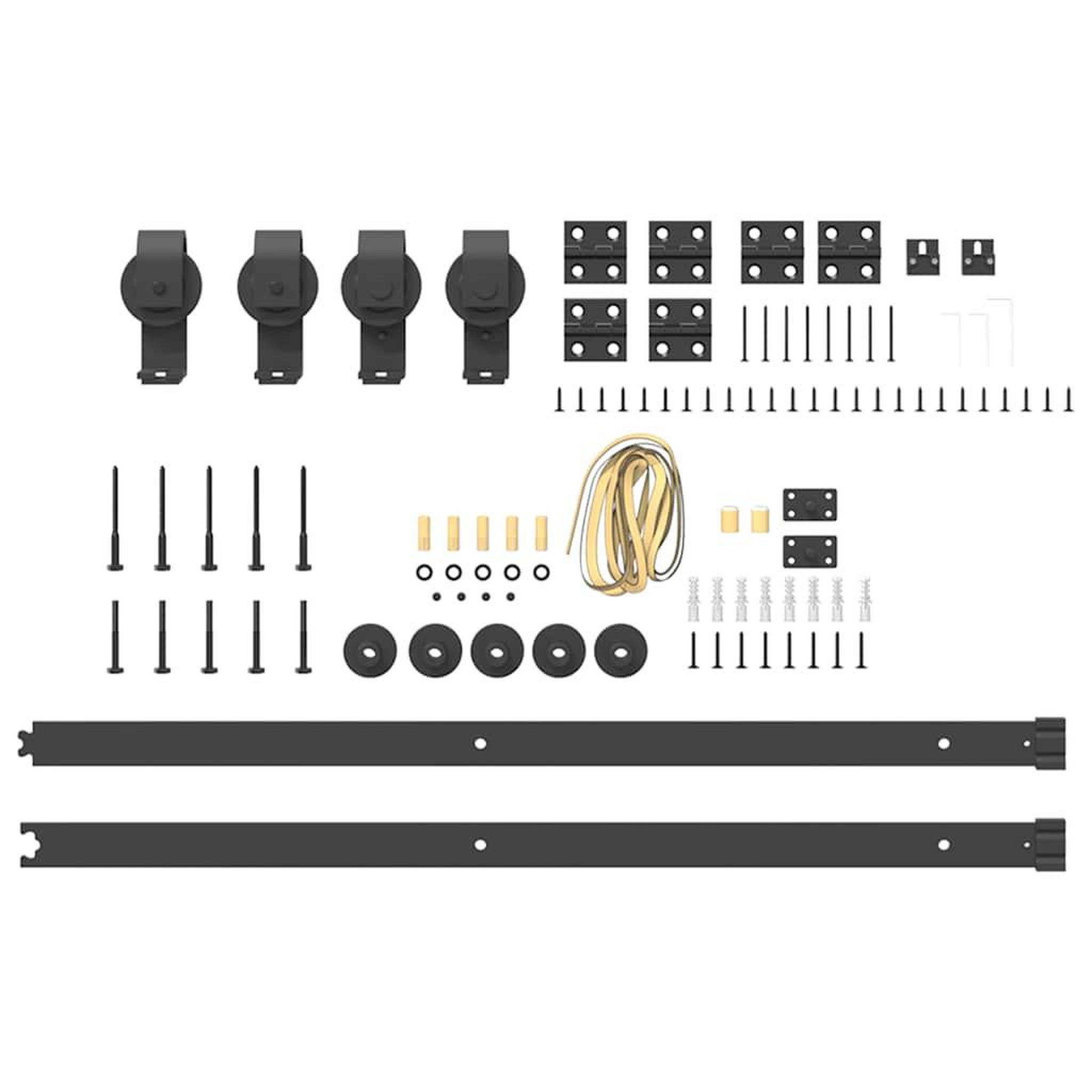 Voir la diapositive 5 : VIDAXL Kit de quincaillerie de porte coulissante 183 cm Acier Noir