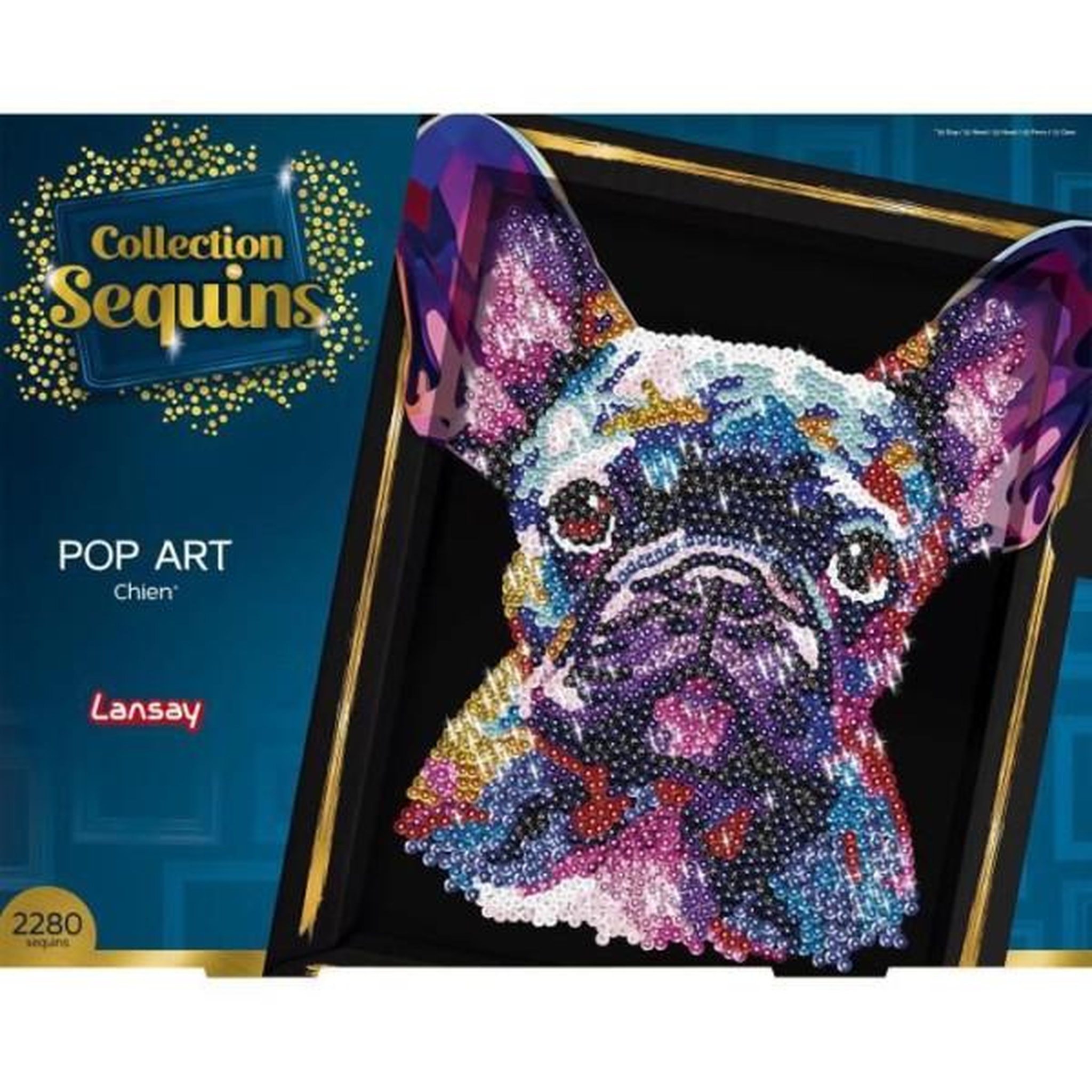 Voir la diapositive 4 : LANSAY Kit loisir créatif - LANSAY - Collection Sequins - Pop art chien - Des 14 ans