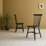 Voir la diapositive 2 : SWEEEK Lot de 2 chaises noires à barreaux en bois d'hévéa. ROMIE. L 50.8 x P 44.2 x H 90cm