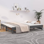 VIDAXL Lit coulissant sans matelas gris 2x(80x200)cm