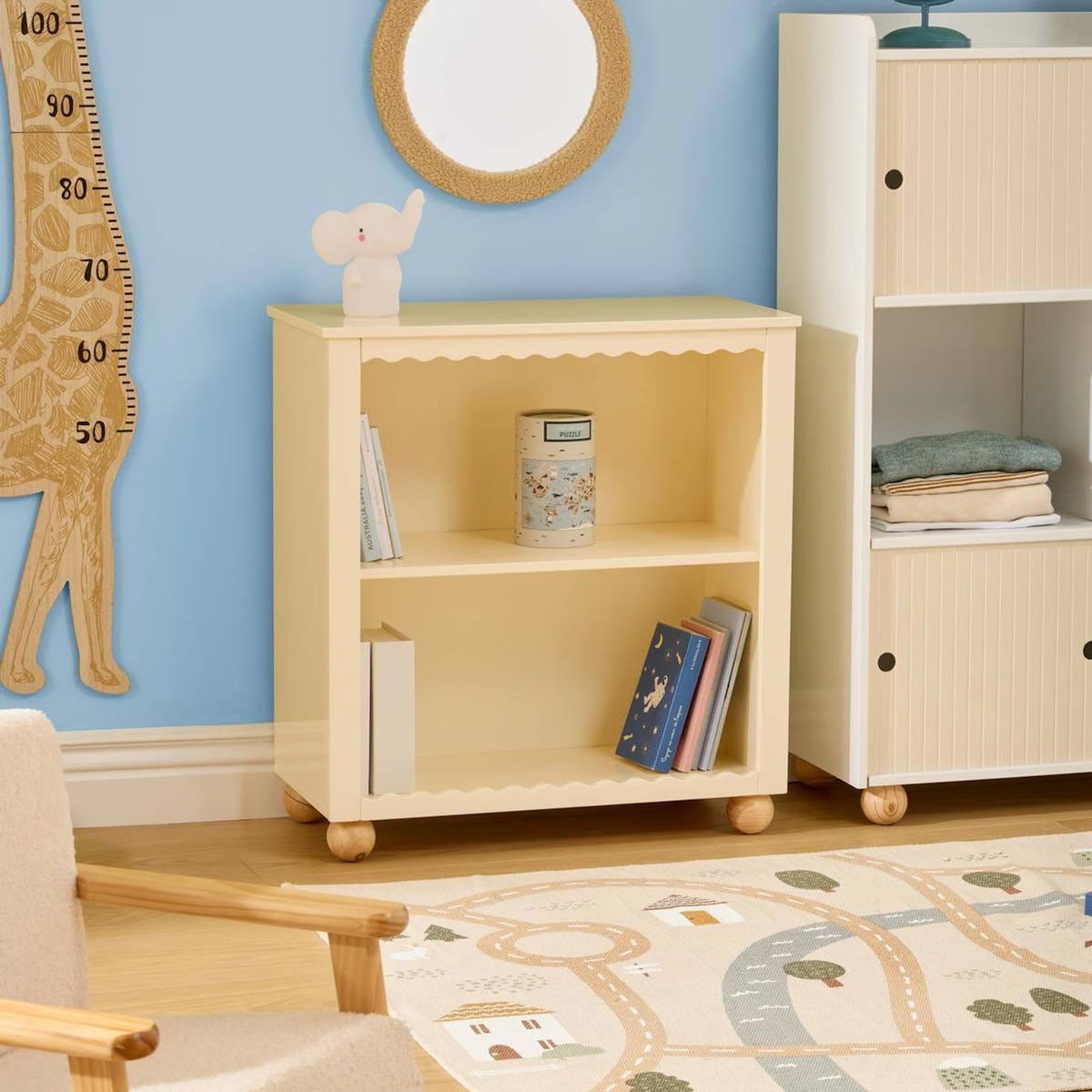 Atmosphera Kids Bibliothèque Enfant 2 Niveaux  Bouli  65cm Beige