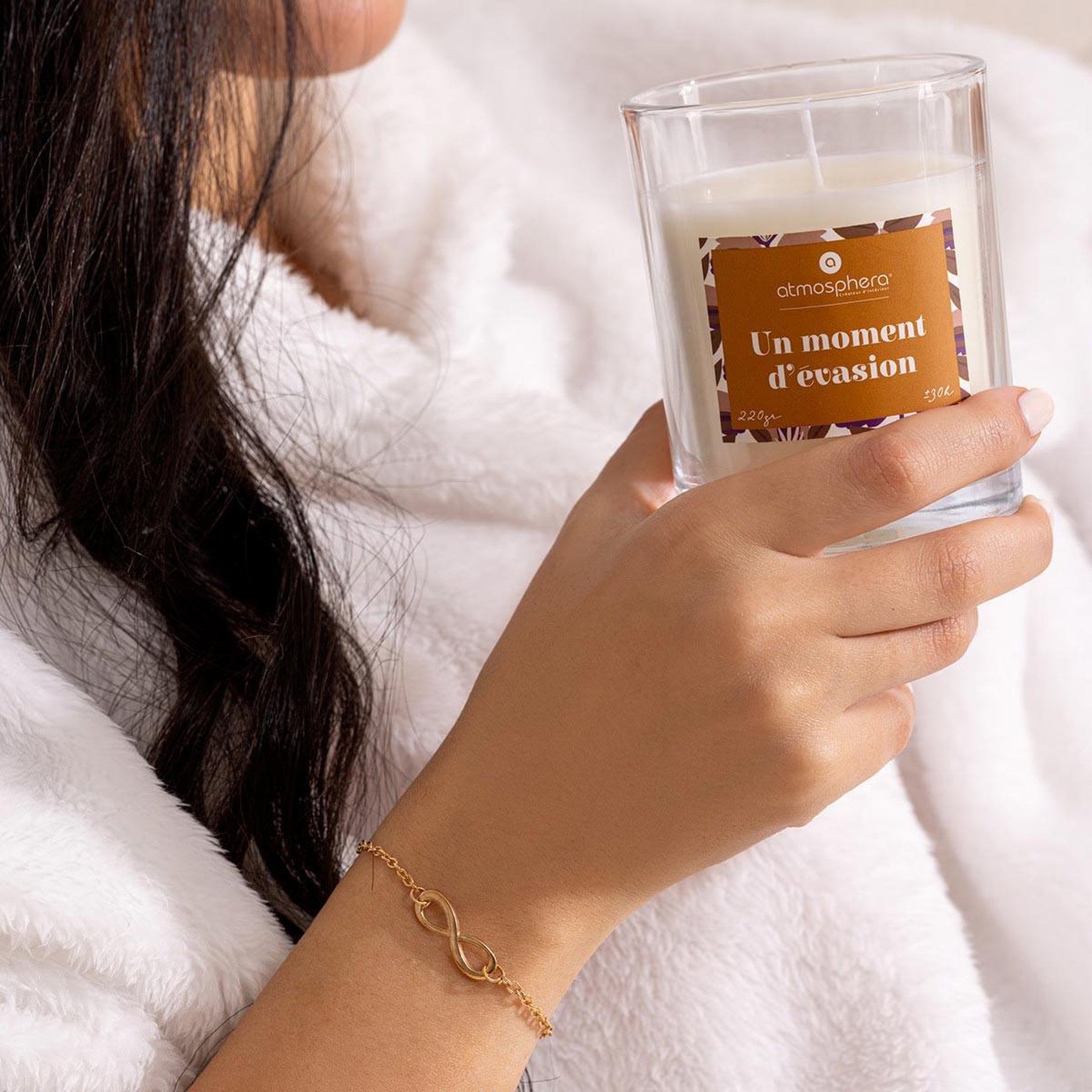 Voir la diapositive 3 : ATMOSPHERA Bougie parfumée avec bijou  mily  220g vanille