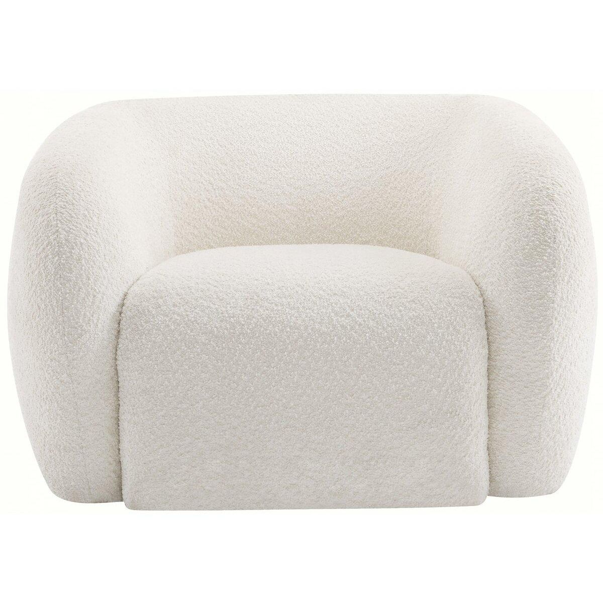 Habitat et Jardin Fauteuil tissu bouclette  Washington  - Blanc