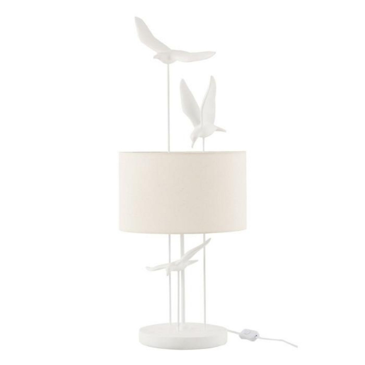 Paris Prix Lampe à Poser  Oiseaux  79cm Blanc