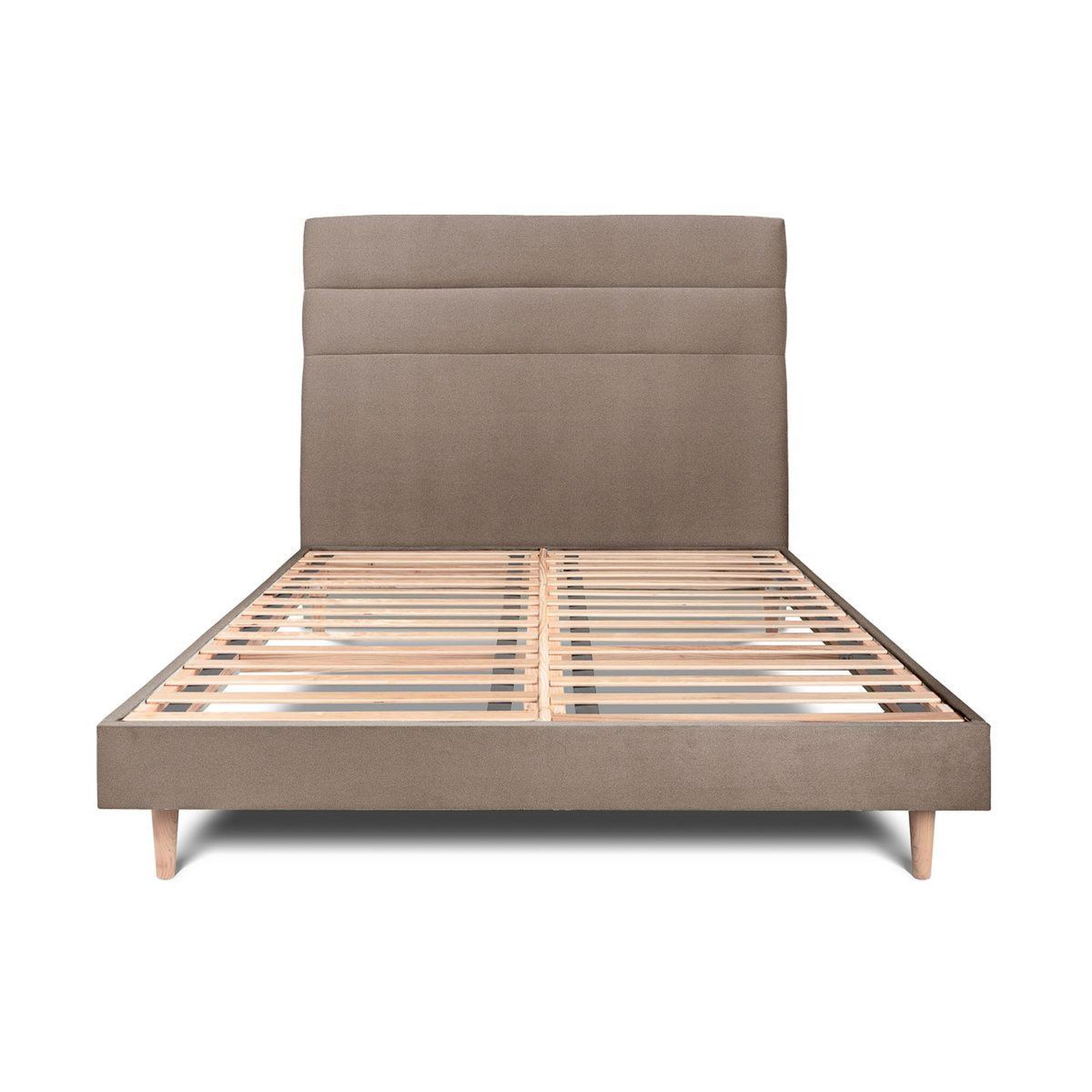 Voir la diapositive 1 : Sommeil de Plomb Lit avec tête de lit lignes velours et sommier kit - Hauteur totale : 29cm