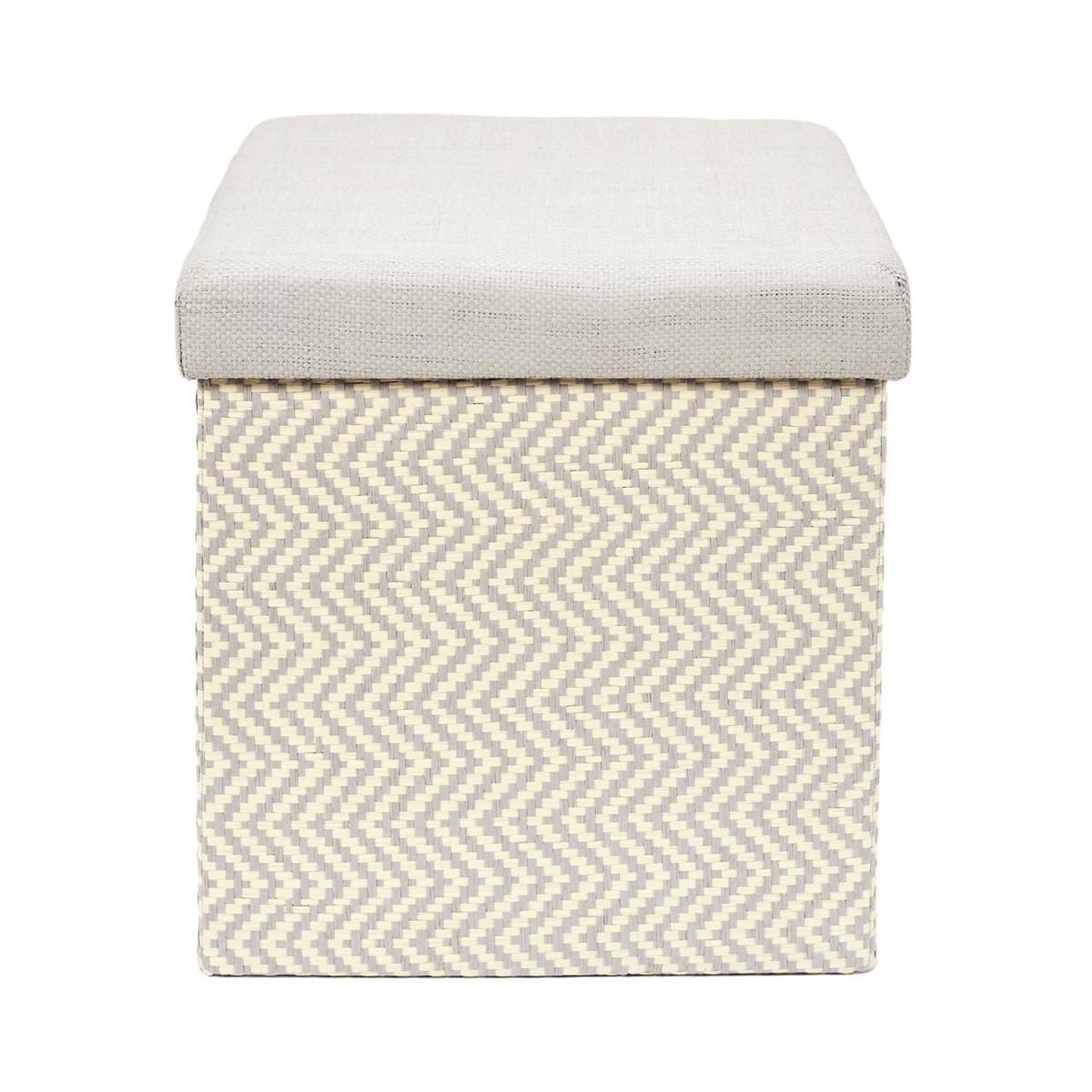 Voir la diapositive 2 : The Home Deco Factory Pouf coffre pliable  tressé  38cm gris