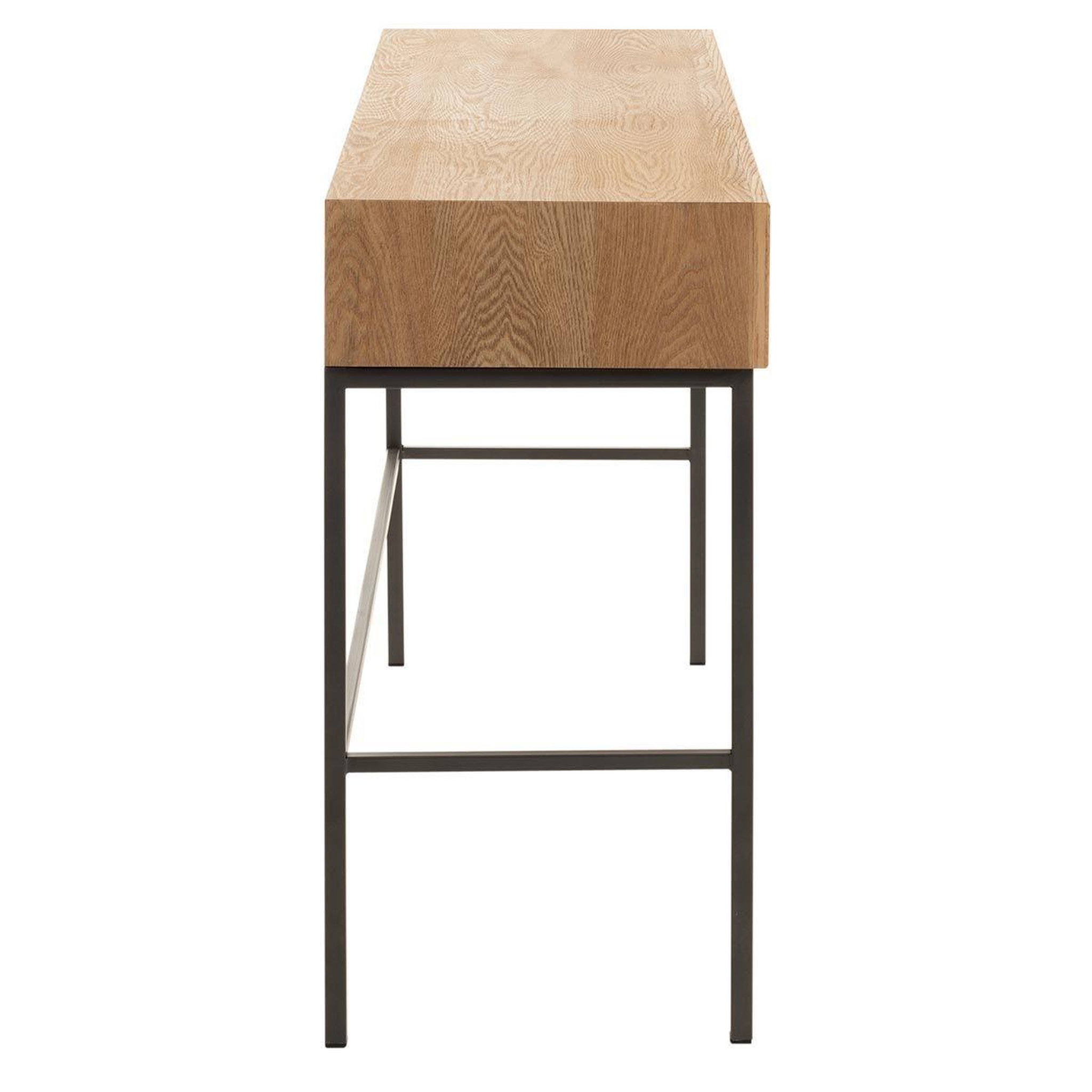 Voir la diapositive 3 : J-LINE Console 3 tiroirs en bois  dresa  120cm naturel