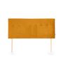 Voir la diapositive 3 : MARCKONFORT Tête de lit tapissée Napoles 140x100 cm Moutarde, Velours, Pieds en Bois