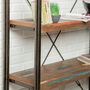 Voir la diapositive 4 : Paris Prix Bibliothèque 4 Étagères en Teck Industriel  Loft  160cm Marron