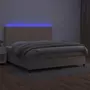 VIDAXL Sommier a lattes de lit avec matelas LED Cappuccino 200x200 cm