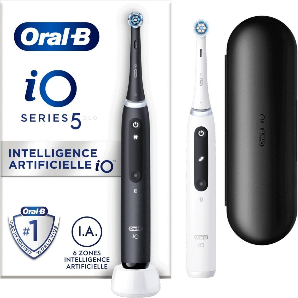 ORAL B Brosse à dents électrique iO5 Duo Matt Black/Quite White