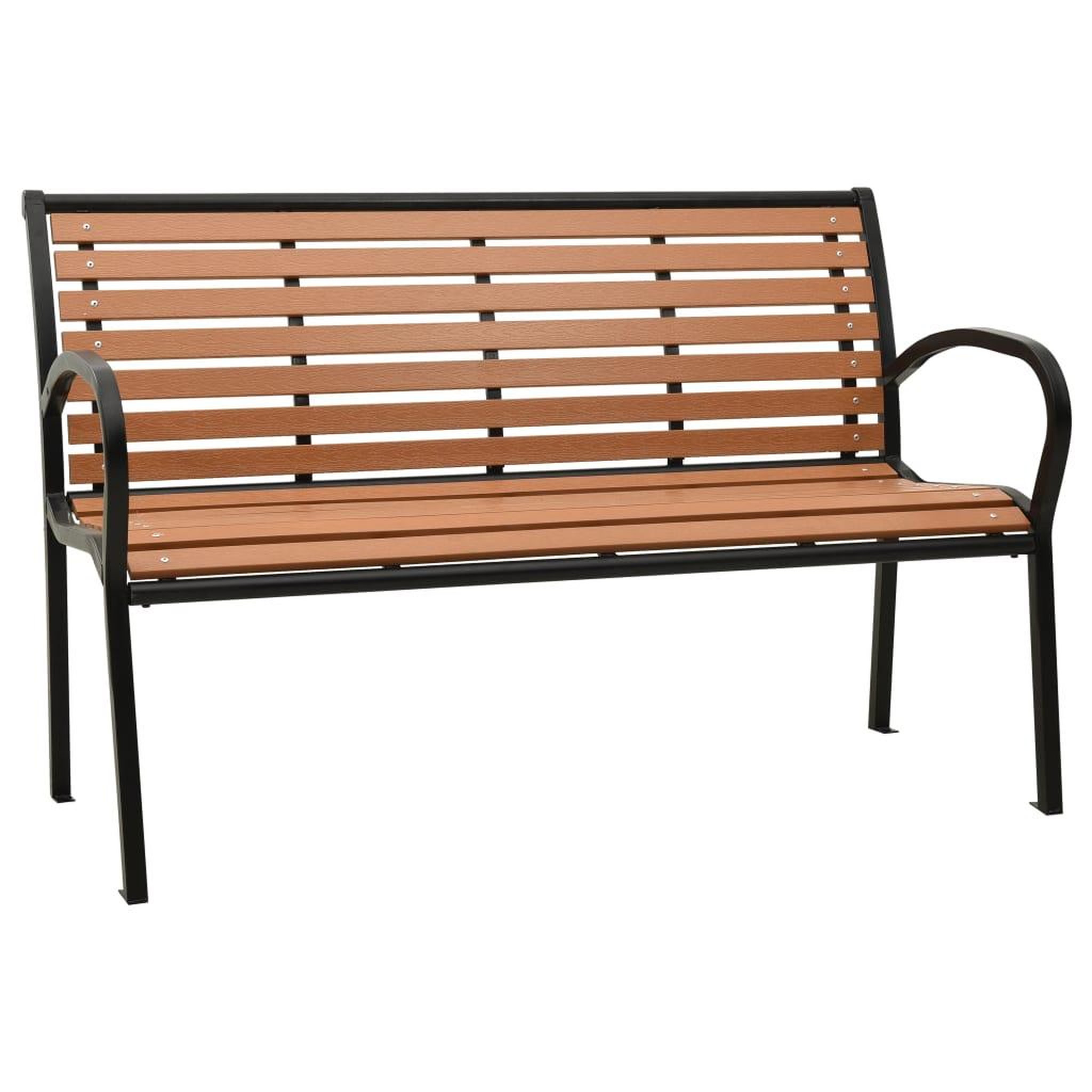 VIDAXL Banc de jardin Noir et marron 116 cm Acier et WPC