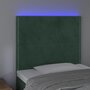 Voir la diapositive 3 : VIDAXL Tete de lit a LED Vert fonce 100x5x118/128 cm Velours