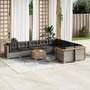 Voir la diapositive 1 : VIDAXL Salon de jardin avec coussins 10 pcs gris resine tressee