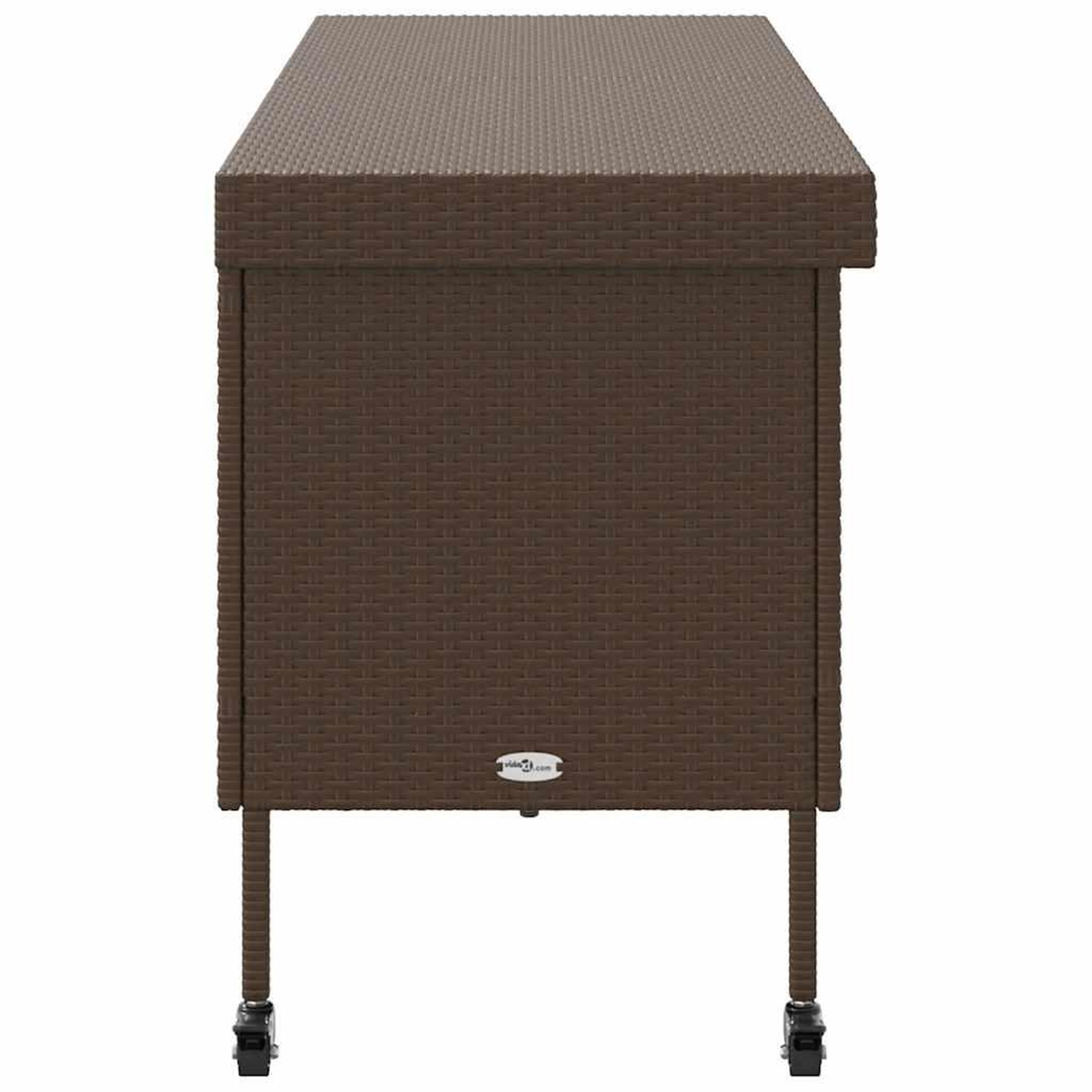 Voir la diapositive 5 : VIDAXL Boîte rangement jardin roues marron 160x55x75 cm resine tressee