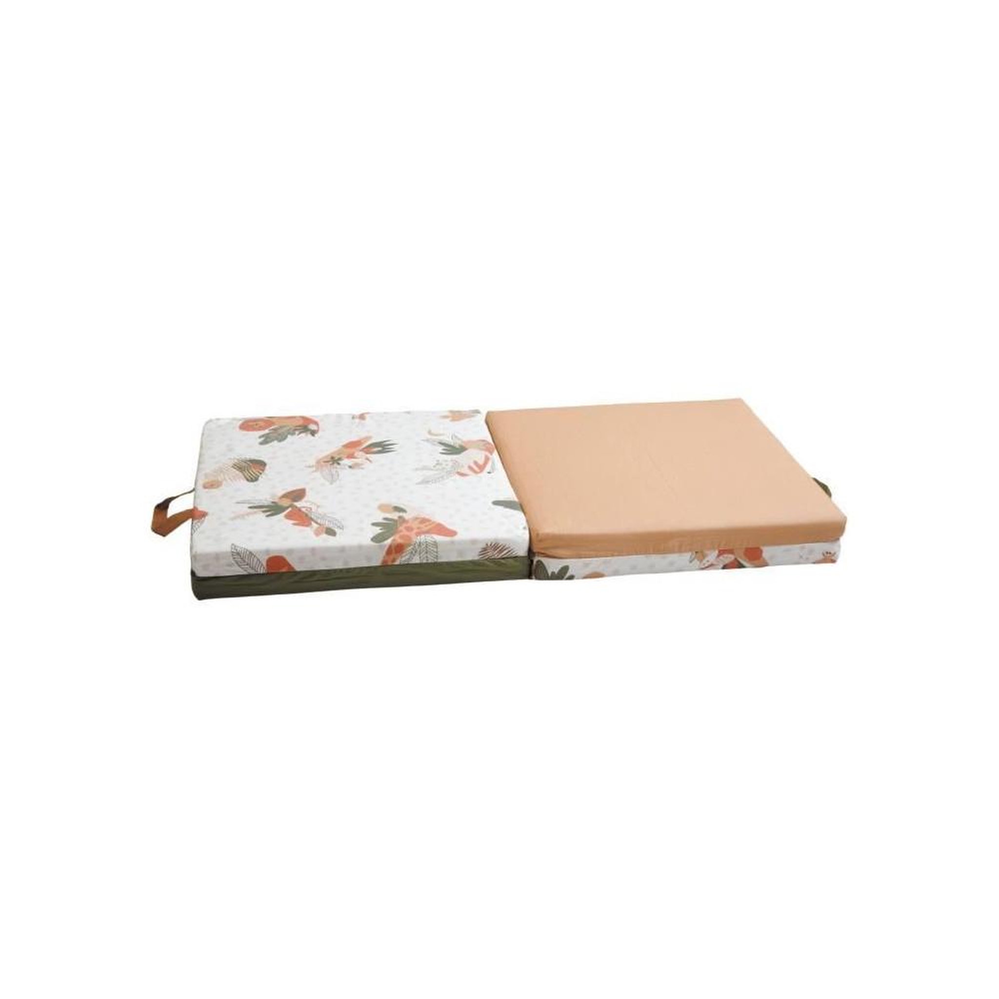 Voir la diapositive 2 : TINEO Tapis d'éveil 3 en 1 convertible, pliable et antidérapant, beige avec touches multicolores, 120 x 120 cm